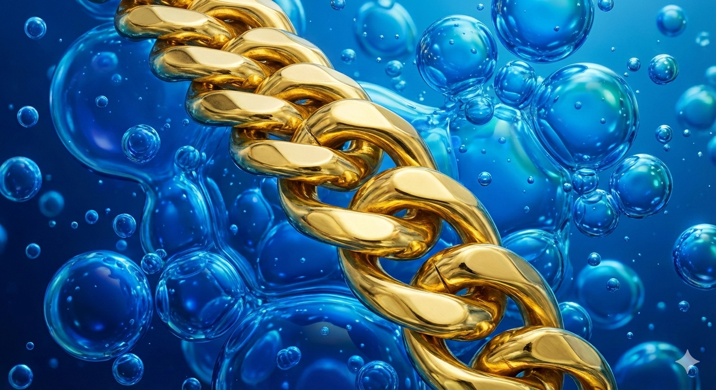 "의정부 사패산 터널에서 발견된 100돈 금팔찌의 압도적인 존재감을 형상화한 이미지입니다. (시세 1억 원 이상)"