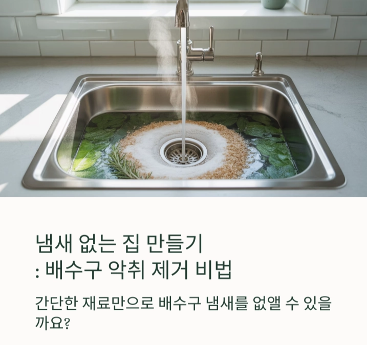 냄새 없는 집 만들기 : 배수구 악취 제거 비법, 소금 식초 뜨거운 물 조합