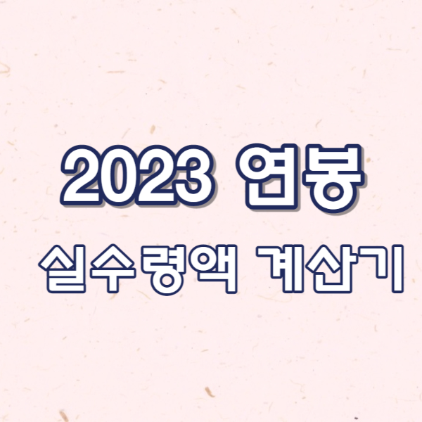 연봉 실수령액 계산기