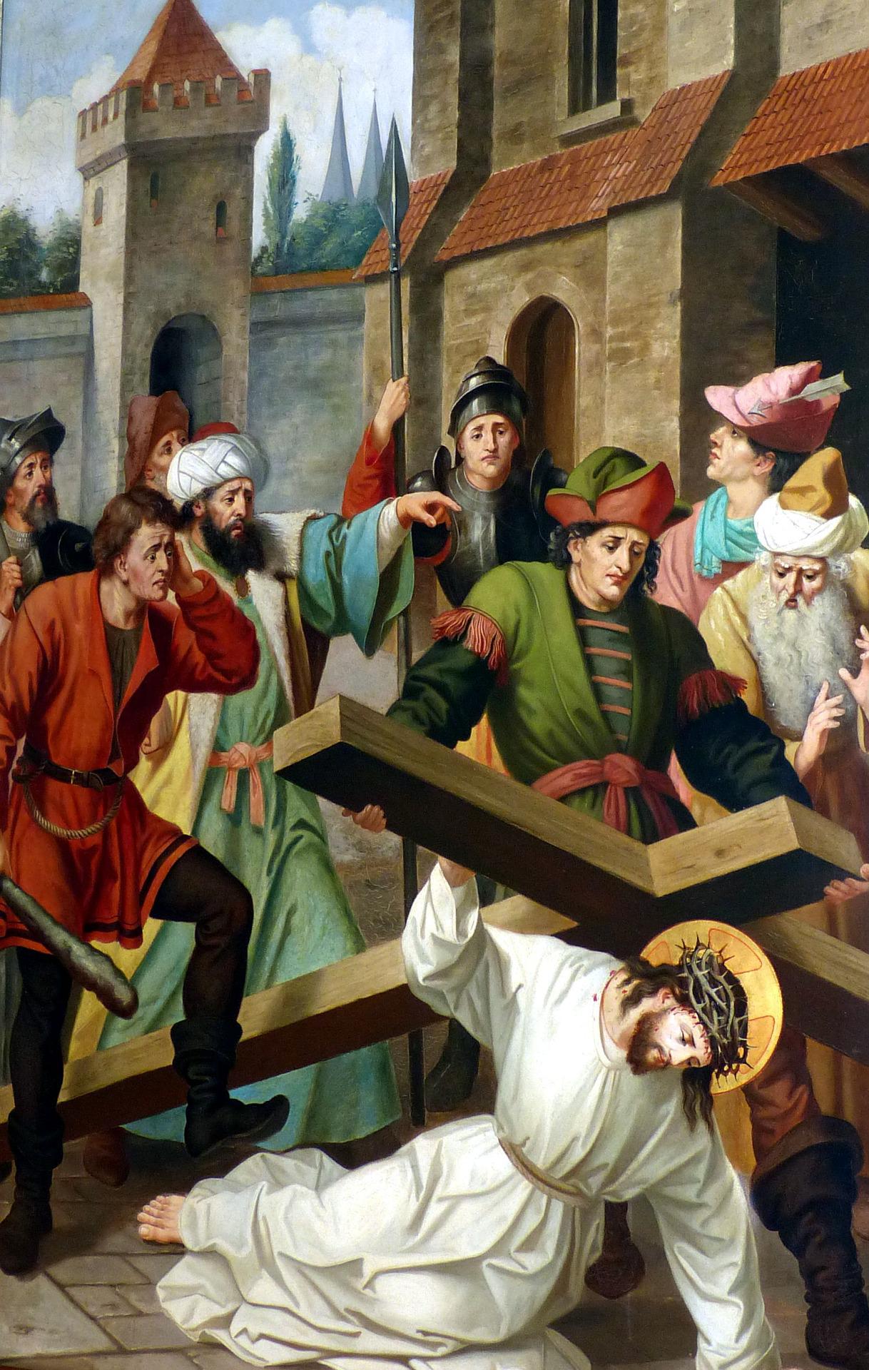 십자가를 지시고 쓰러지신 예수님 모습