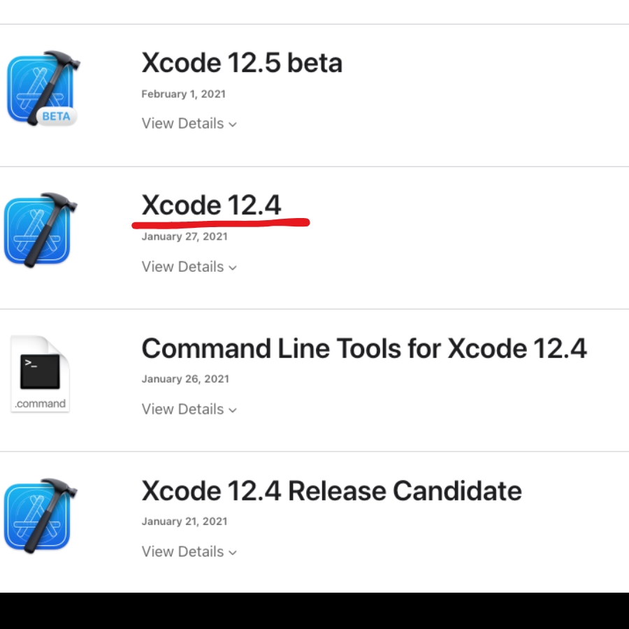 Xcode 12.4 설치