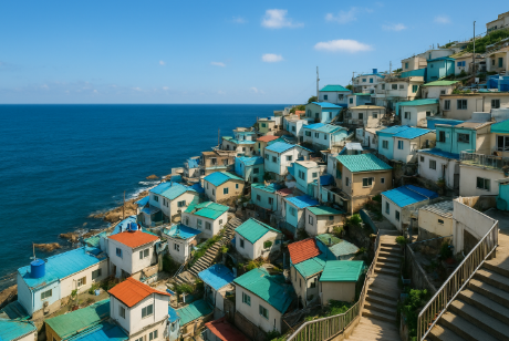 부산 바닷가 마을 사진