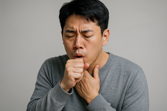 콧물이 목으로 넘어가는 듯한 불편함을 느끼는 한국 남성