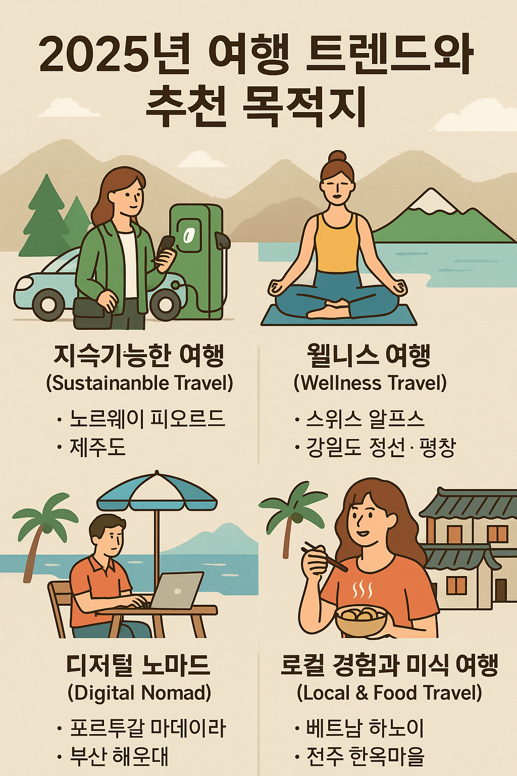 2025년 여행 트렌드와 추천 목적지