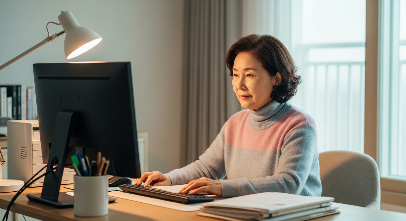 블로그 글을 주제별로 정리하는 장면