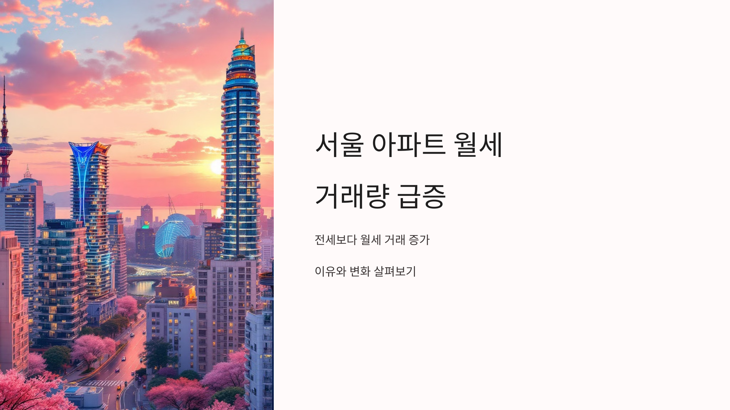 서울 아파트 월세 거래량 급증