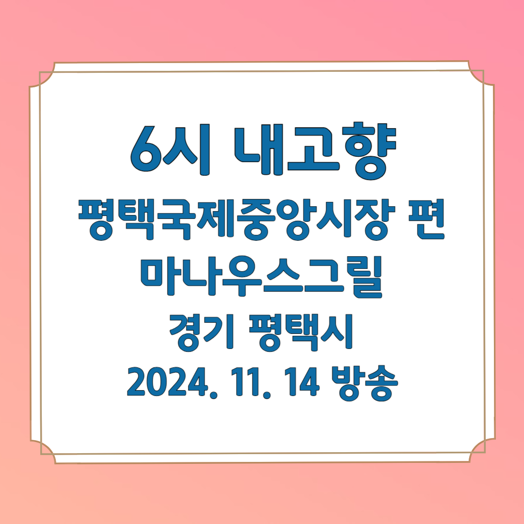 6시내고향 평택국제중앙시장 마나우스그릴