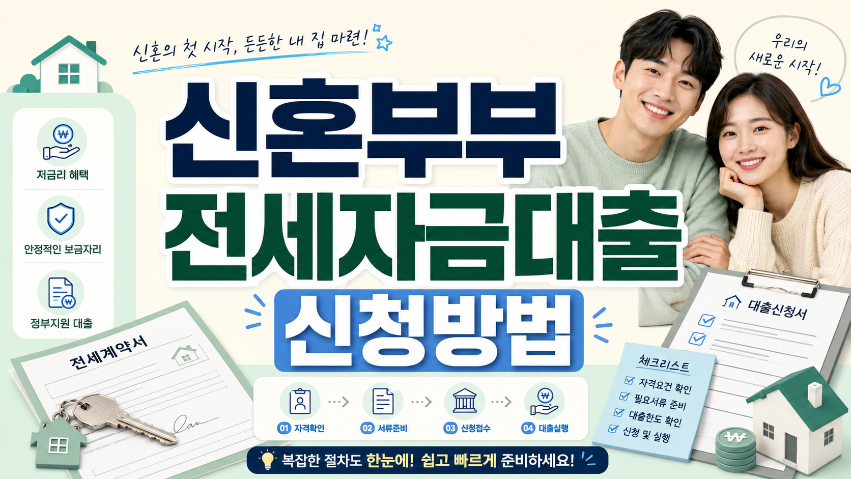 신혼부부 전세자금대출 신청방법 안내 이미지