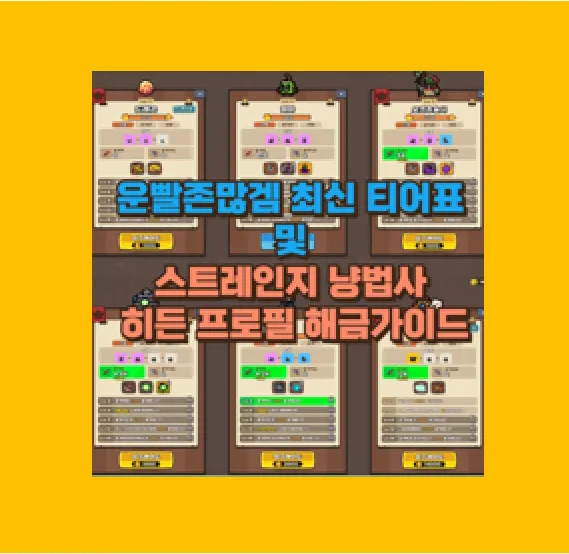 운빨존많겜 스트레인지 냥법사 히든 프로필 해금