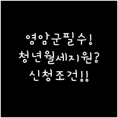 영암군 청년월세지원 신청 방법과 대상..