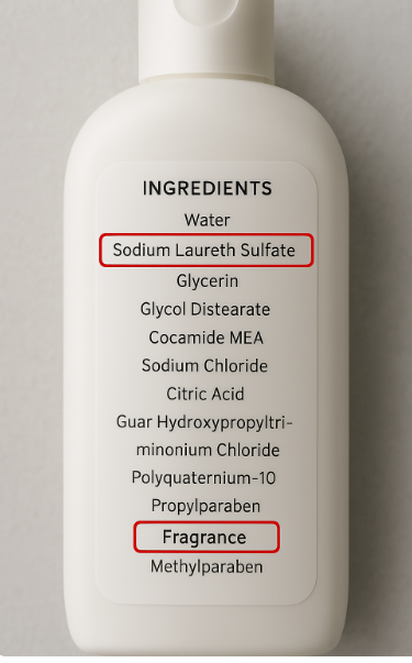 샴푸 속 유해 성분 예시 사진