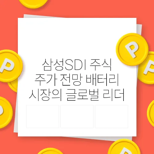 삼성SDI 주식 주가 전망 배터리 시장의 글로벌 리더