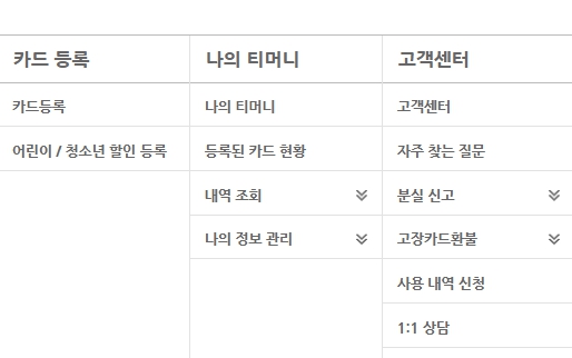 티머니카드 분실 신고 환불 사용내역 조회 티머니교통카드