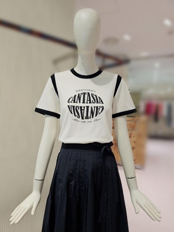 씨씨콜렉트 글리터 프린팅 티셔츠 C232PSM135