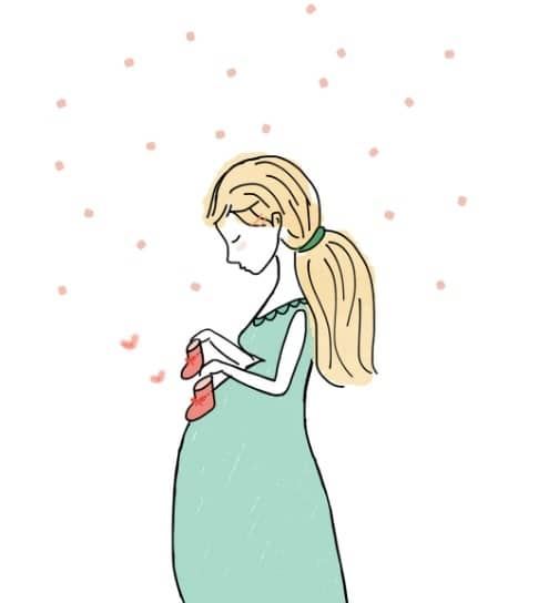 행복한 표정의 임산부 일러스트