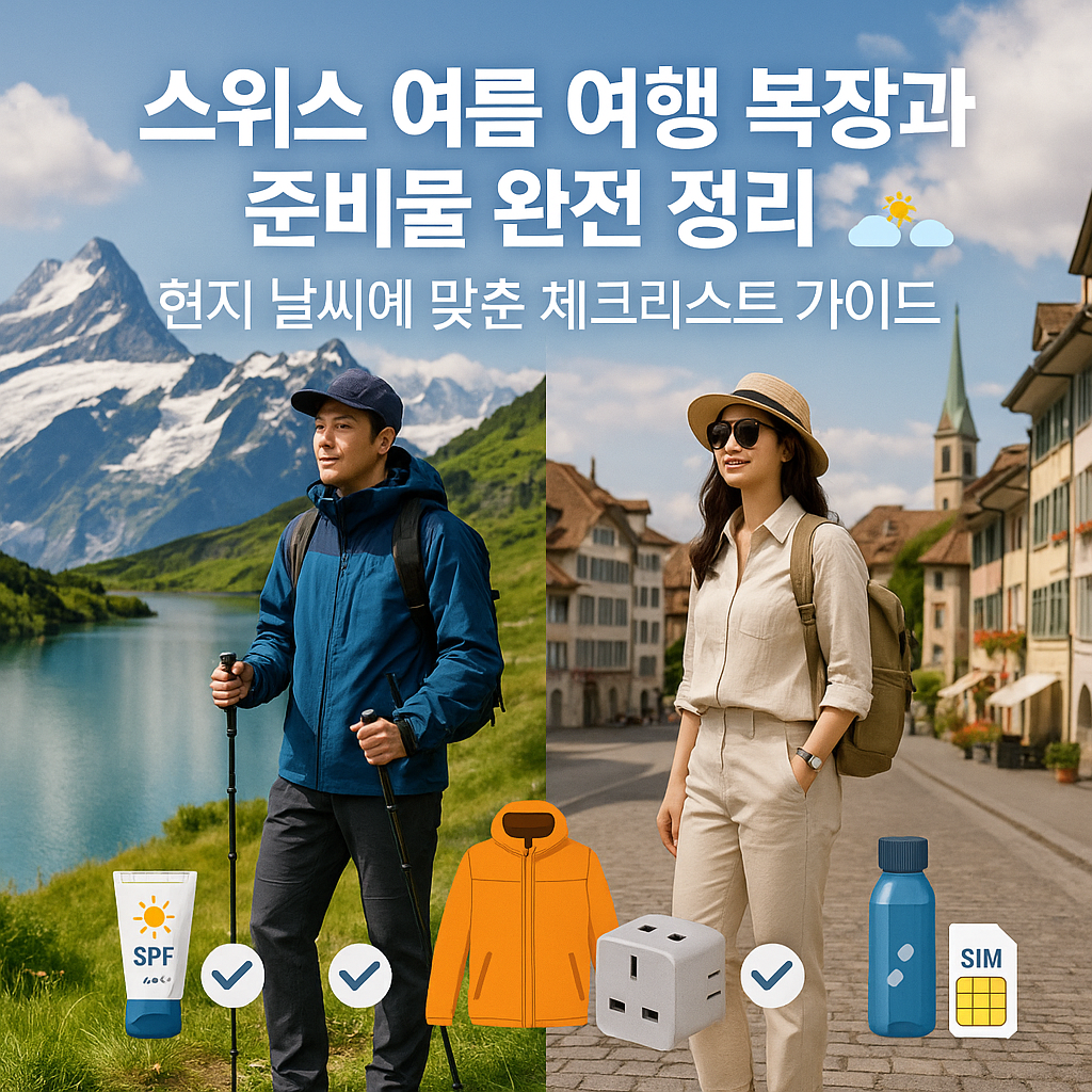 스위스 여름 여행 복장과 준비물 완전 정리 현지 날씨에 맞춘 체크리스트 가이드