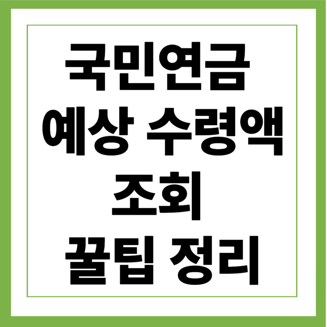 국민연금 예상 수령액 조회