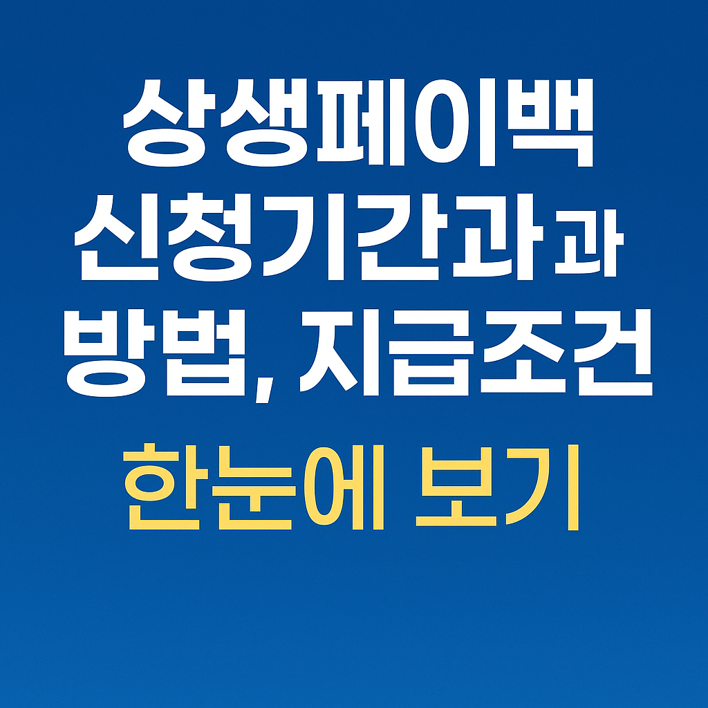 상생페이백 신청기간과 방법, 지급조건 한눈에 보기