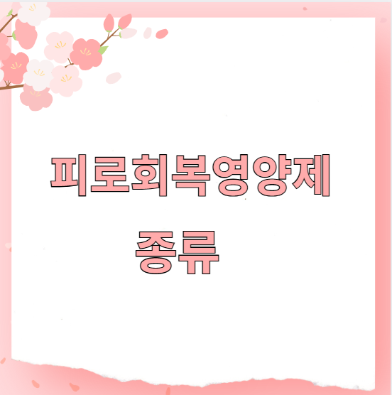 피로회복영양제 종류