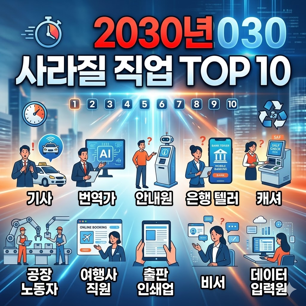 2030년 사라질 가능성이 높은 직업 TOP 10