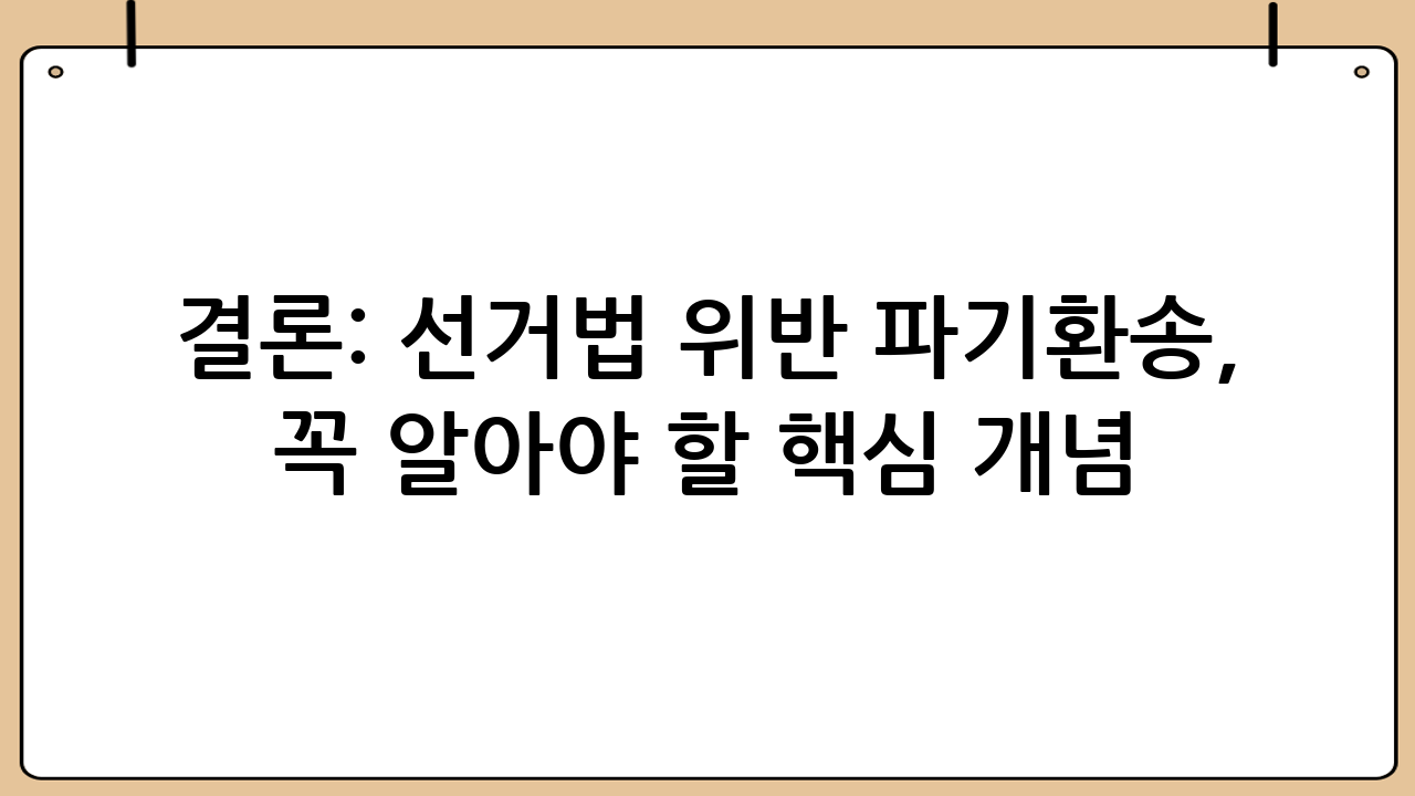 결론: 선거법 위반