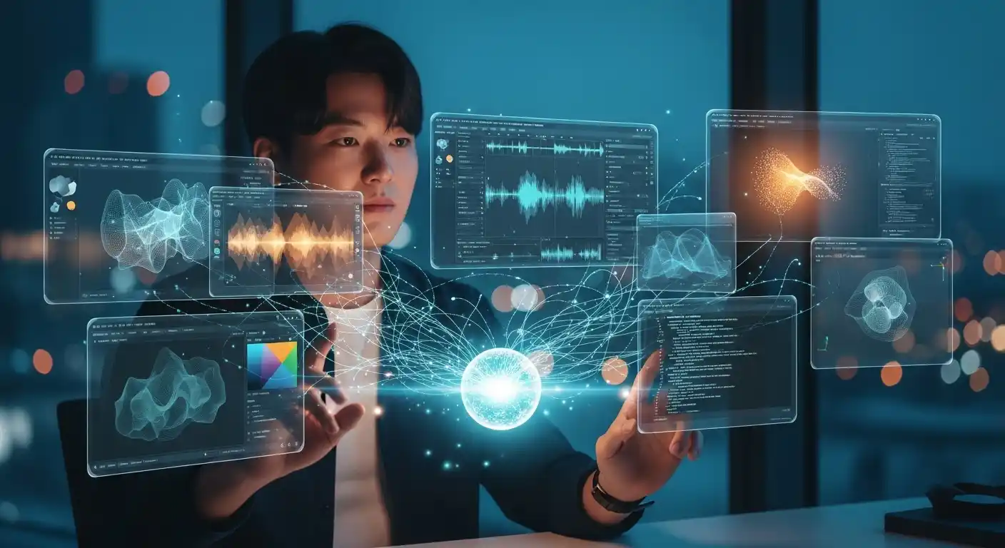 <img src="content_director_orchestrating_ai_tools_for_creative_strategy.webp" alt="AI 도구를 조율하며 창작을 이끄는 콘텐츠 디렉터의 전략적 장면 이미지 입니다">