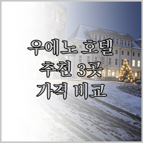 우에노 여행 호텔 추천 3곳 가격 위