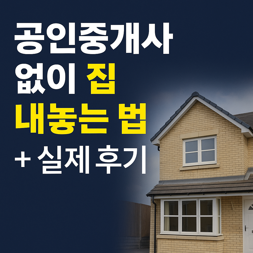 공인중개사 없이 집 내놓는 법 + 실제 후기 (2025 최신판)