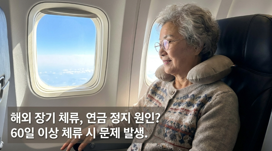 비행기 창밖을 바라보며 해외여행을 즐기는 어르신