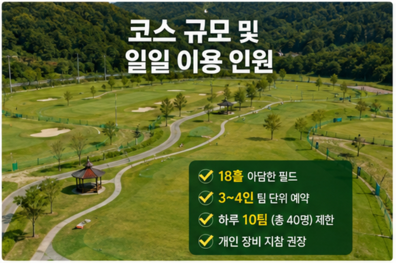 마운틴뷰 18홀 힐링 라운딩 - 여항산 파크골프장 성공 예약법 (위치, 코스, 이용시간, 요금, 정기휴무, 수용인원 등)