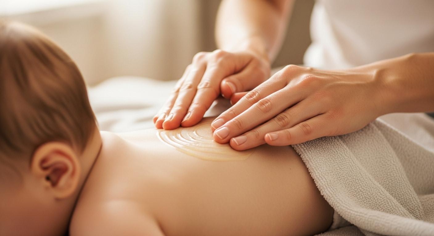 아기 열 마사지