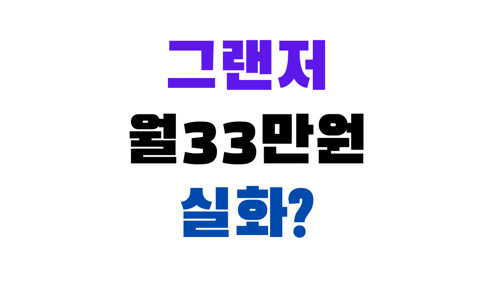 그랜저 월33만원 실화?