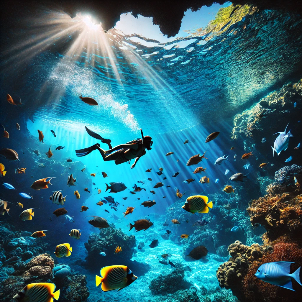 푸른 동굴 스노클링 체험