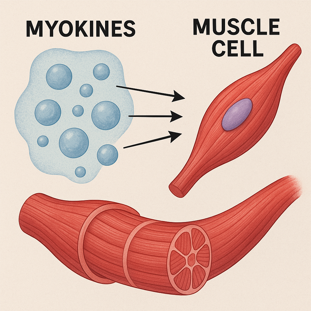항염증 작용 핵심(마이오카인, 인터루킨) 관련 이미지