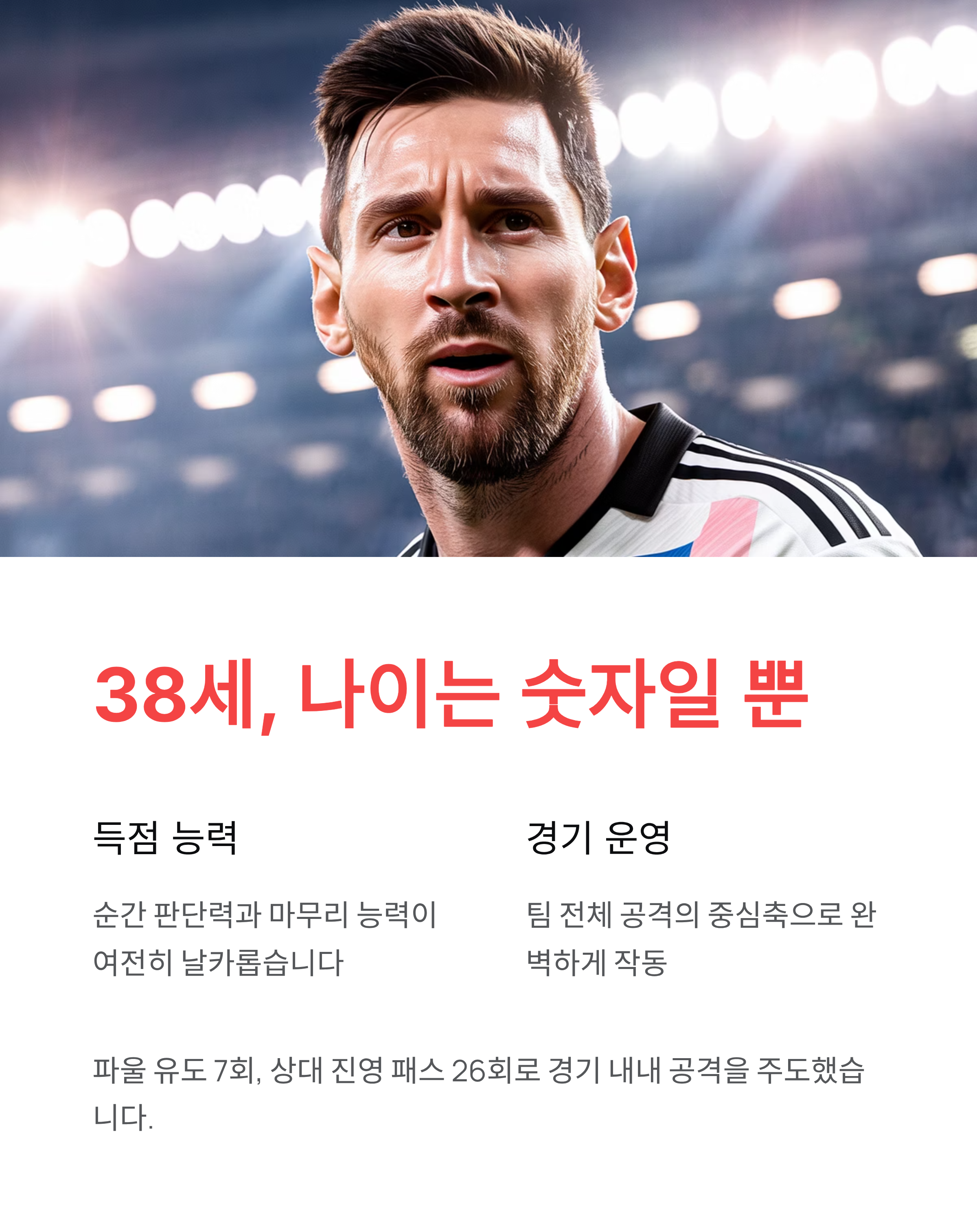 메시 2골 1도움 평점 만점! 38세 전설이 손흥민과 결승 만날까?
