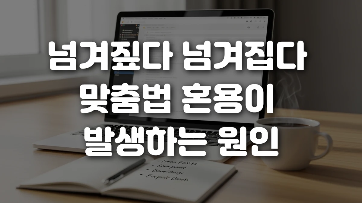 넘겨짚다 넘겨집다 맞춤법 혼용이 발생하는 원인