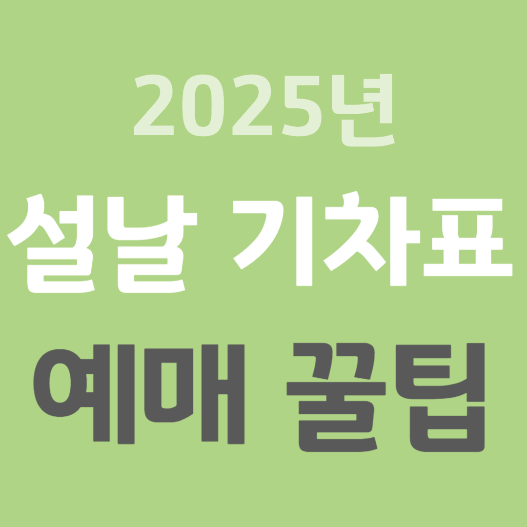 25년 설날 기차표 예매
