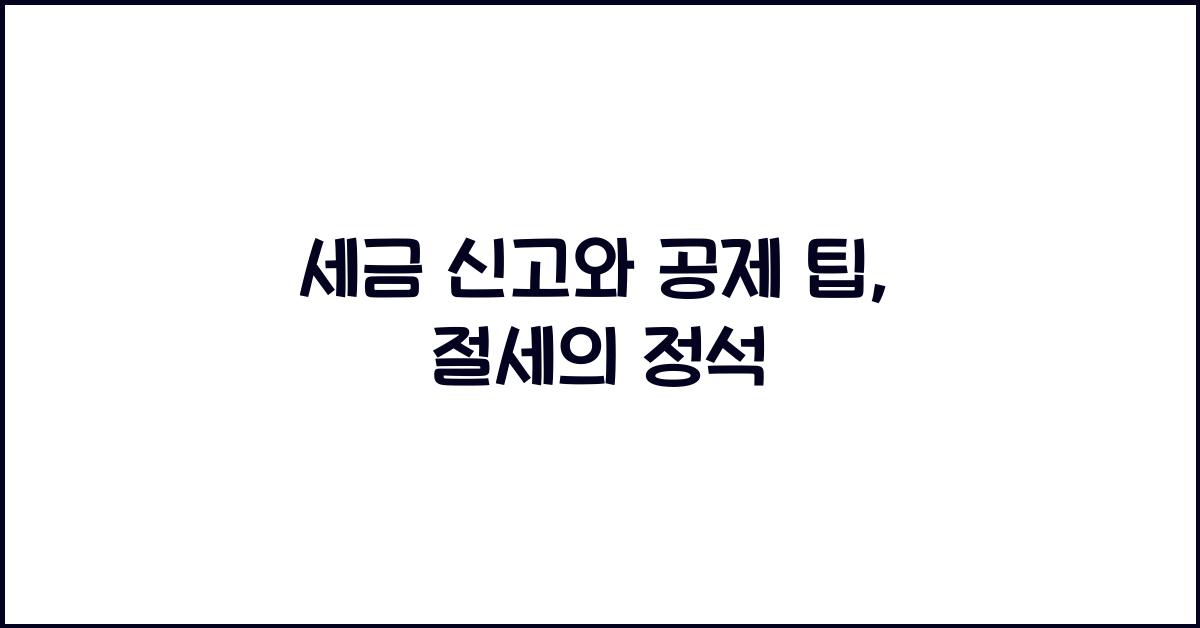 세금 신고와 공제 팁