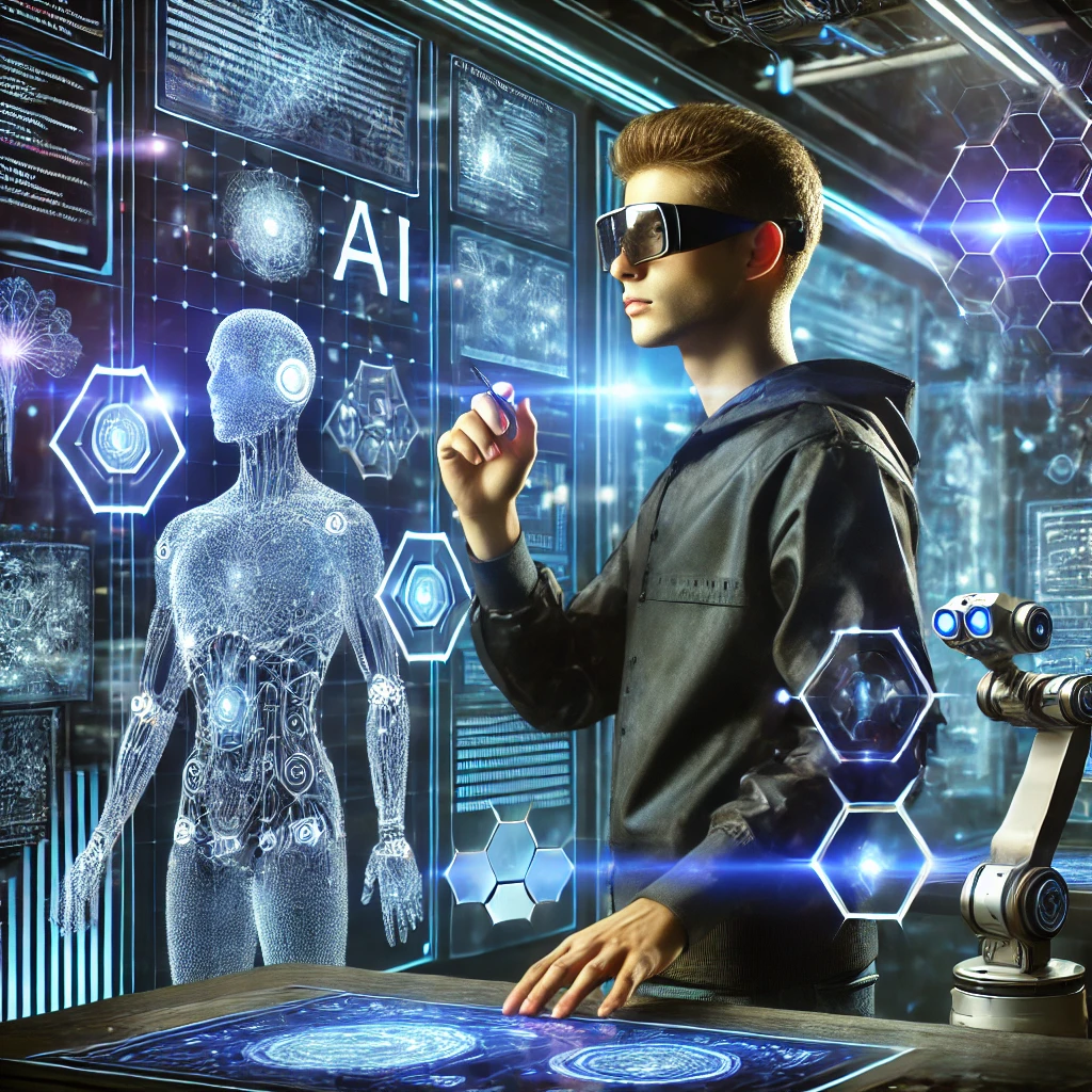 미래적인 AI 개발자 관련 이미지