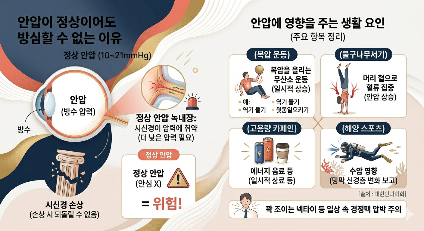 백내장, 녹내장(자각증상, 안압관리, 정기검진)
