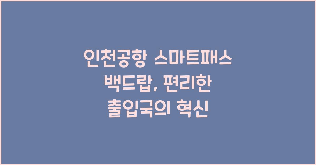 인천공항 스마트패스 백드랍