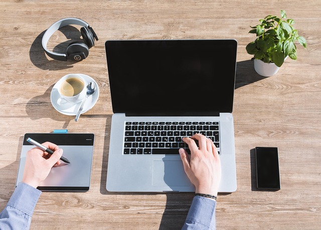 작업공간, 노트북, 일하다