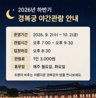 경복궁 야간개장 시간과 입장마감