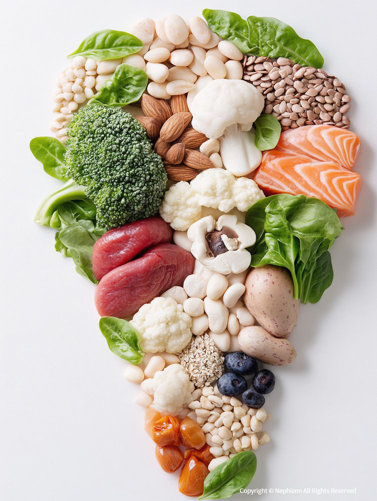 단백질과 채소가 어우러진 영양소 식단