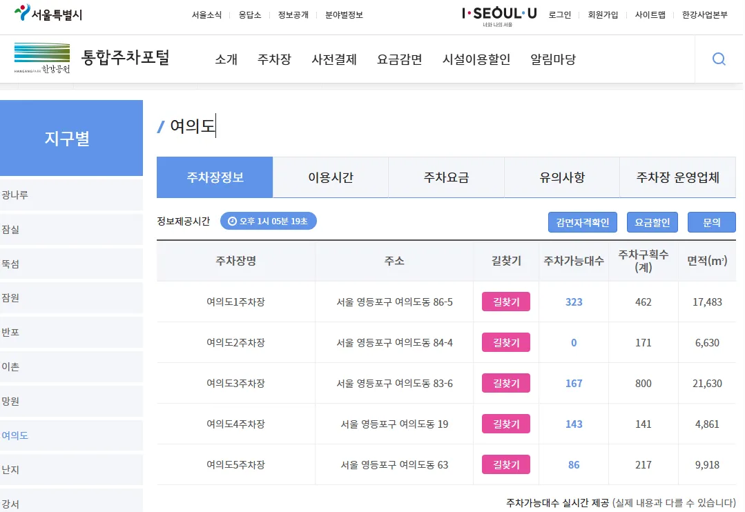 서울시통합주차포털