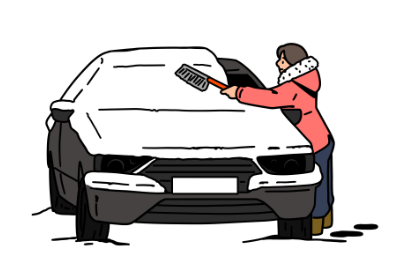 자동차 눈 제거 용품 방법