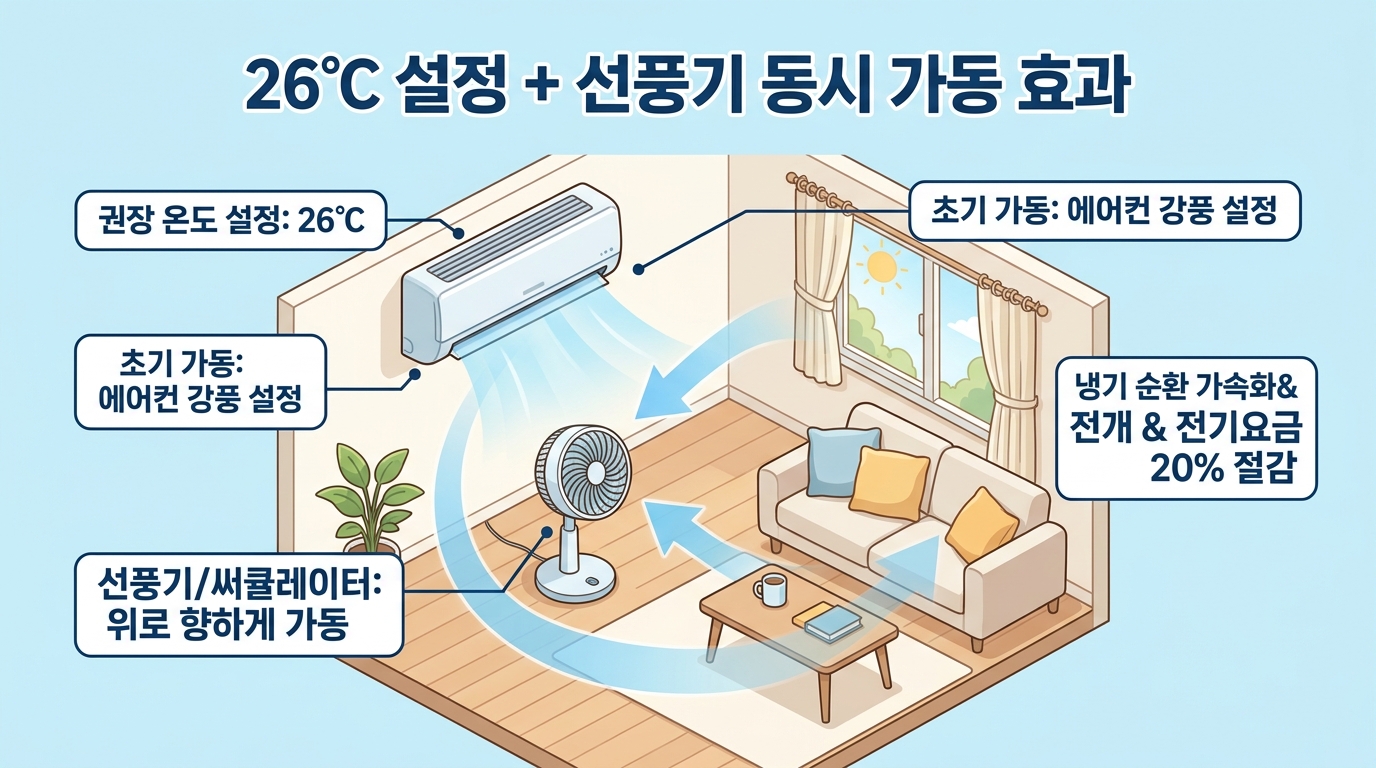 에어컨 26도 설정의 과학적 원리와 선풍기 동시 가동 효과