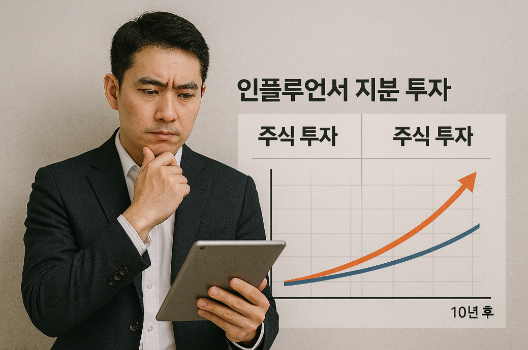 인플루언서 지분 투자 vs 주식 투자, 10년 후 수익률 비교 분석
