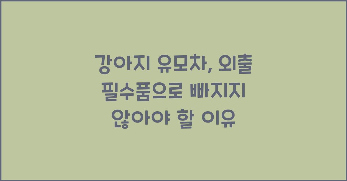 강아지 유모차, 외출 필수품