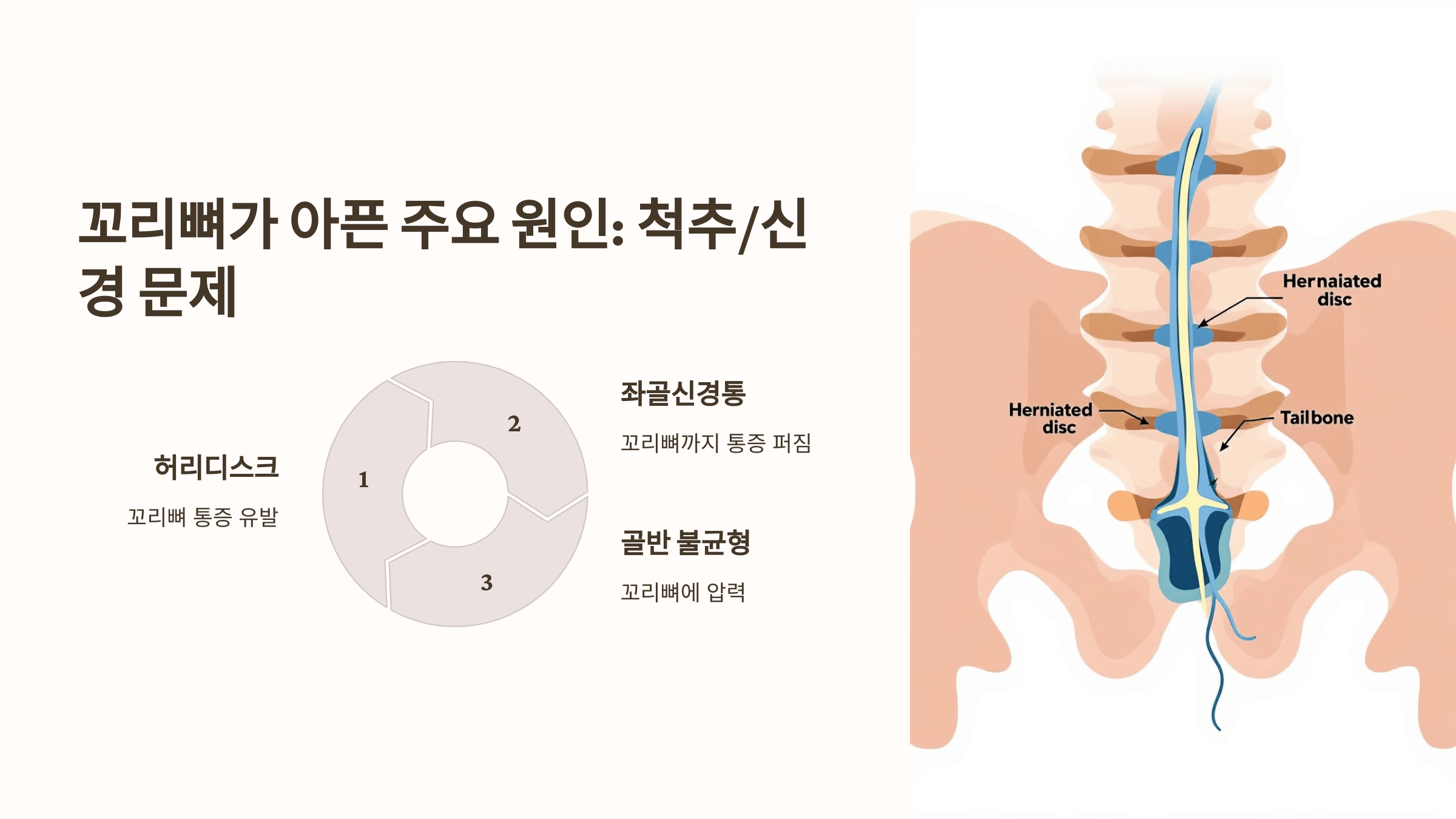 꼬리뼈 사진입니다.